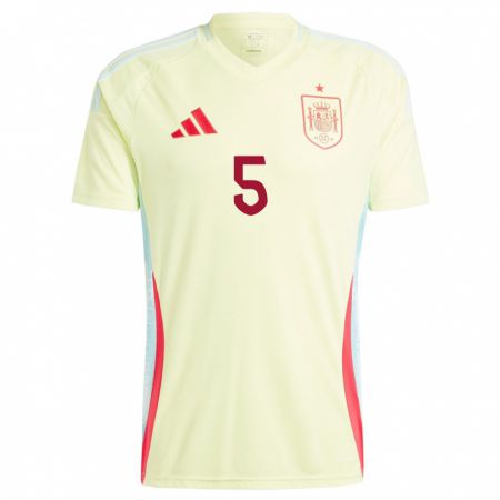 Kandiny Niño Camiseta España Ivana Andres #5 Amarillo 2ª Equipación 24-26 La Camisa Chile