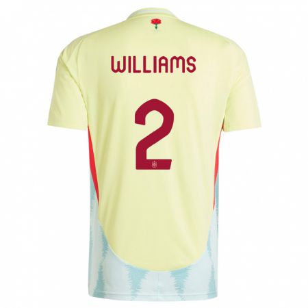 Kandiny Niño Camiseta España Nico Williams #2 Amarillo 2ª Equipación 24-26 La Camisa Chile