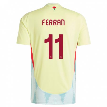Kandiny Niño Camiseta España Ferran Torres #11 Amarillo 2ª Equipación 24-26 La Camisa Chile