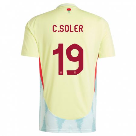 Kandiny Niño Camiseta España Carlos Soler #19 Amarillo 2ª Equipación 24-26 La Camisa Chile