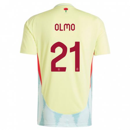 Kandiny Niño Camiseta España Dani Olmo #21 Amarillo 2ª Equipación 24-26 La Camisa Chile