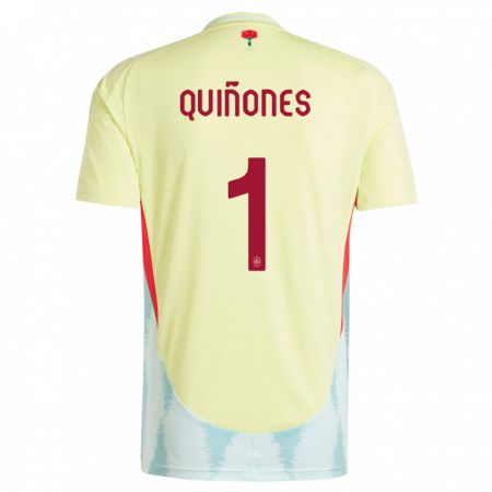 Kandiny Niño Camiseta España Mariasun Quinones #1 Amarillo 2ª Equipación 24-26 La Camisa Chile