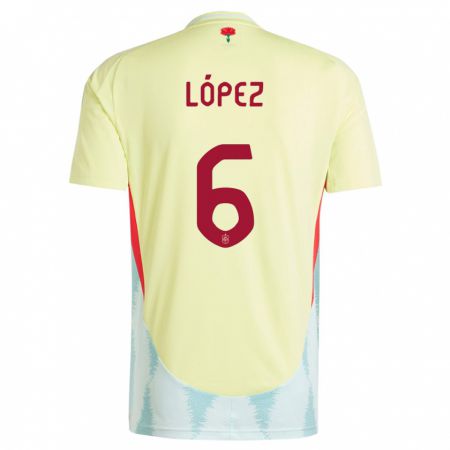 Kandiny Niño Camiseta España Maitane Lopez #6 Amarillo 2ª Equipación 24-26 La Camisa Chile