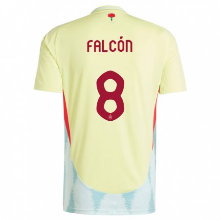 Kandiny Niño Camiseta España Andrea Falcon #8 Amarillo 2ª Equipación 24-26 La Camisa Chile