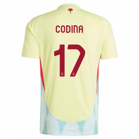 Kandiny Niño Camiseta España Laia Codina #17 Amarillo 2ª Equipación 24-26 La Camisa Chile