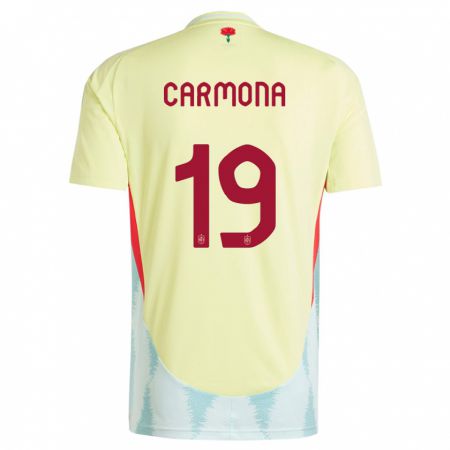 Kandiny Niño Camiseta España Olga Carmona #19 Amarillo 2ª Equipación 24-26 La Camisa Chile