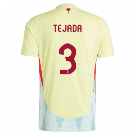 Kandiny Niño Camiseta España Ana Tejada #3 Amarillo 2ª Equipación 24-26 La Camisa Chile
