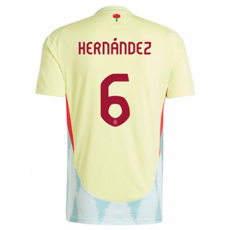 Kandiny Niño Camiseta España Gerard Hernandez #6 Amarillo 2ª Equipación 24-26 La Camisa Chile