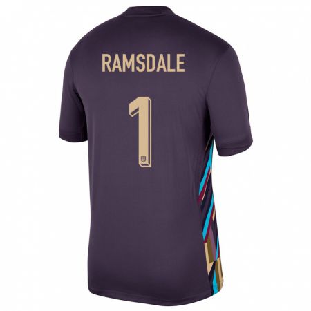Kandiny Niño Camiseta Inglaterra Aaron Ramsdale #1 Pasa Oscura 2ª Equipación 24-26 La Camisa Chile