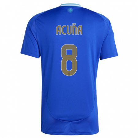 Kandiny Niño Camiseta Argentina Marcos Acuna #8 Azul 2ª Equipación 24-26 La Camisa Chile