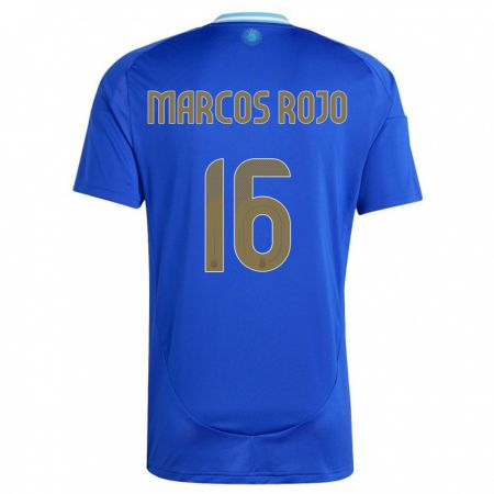 Kandiny Niño Camiseta Argentina Marcos Rojo #16 Azul 2ª Equipación 24-26 La Camisa Chile