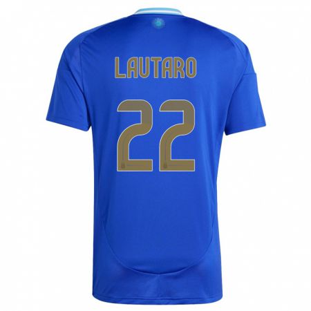 Kandiny Niño Camiseta Argentina Lautaro Martinez #22 Azul 2ª Equipación 24-26 La Camisa Chile