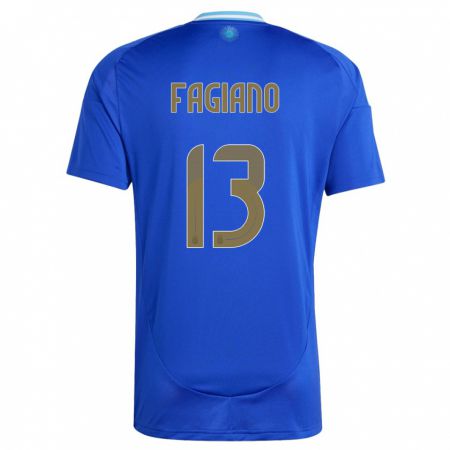 Kandiny Niño Camiseta Argentina Paloma Fagiano #13 Azul 2ª Equipación 24-26 La Camisa Chile