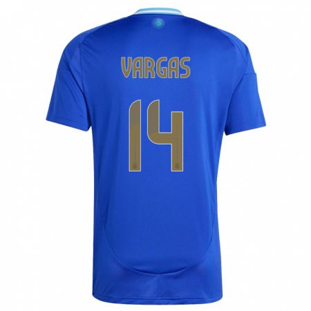 Kandiny Niño Camiseta Argentina Agustina Vargas #14 Azul 2ª Equipación 24-26 La Camisa Chile
