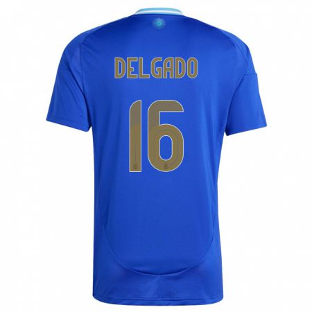 Kandiny Niño Camiseta Argentina Marina Delgado #16 Azul 2ª Equipación 24-26 La Camisa Chile