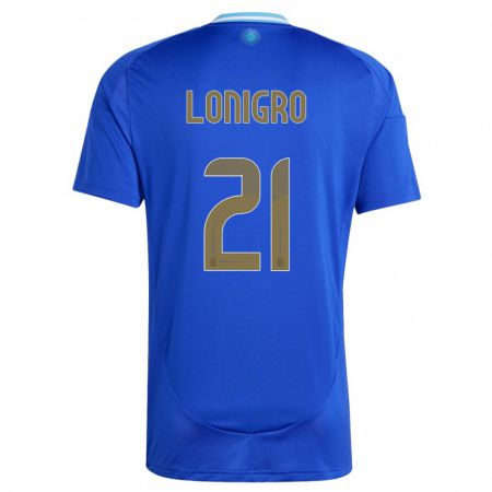 Kandiny Niño Camiseta Argentina Erica Lonigro #21 Azul 2ª Equipación 24-26 La Camisa Chile