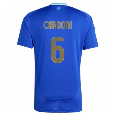 Kandiny Niño Camiseta Argentina Franco Carboni #6 Azul 2ª Equipación 24-26 La Camisa Chile