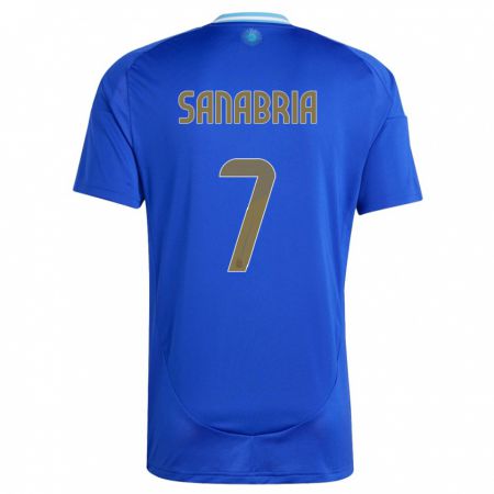 Kandiny Niño Camiseta Argentina Mateo Sanabria #7 Azul 2ª Equipación 24-26 La Camisa Chile