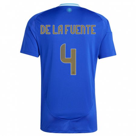 Kandiny Niño Camiseta Argentina Hernan De La Fuente #4 Azul 2ª Equipación 24-26 La Camisa Chile