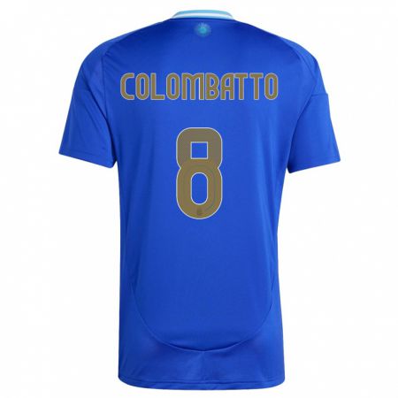 Kandiny Niño Camiseta Argentina Santiago Colombatto #8 Azul 2ª Equipación 24-26 La Camisa Chile