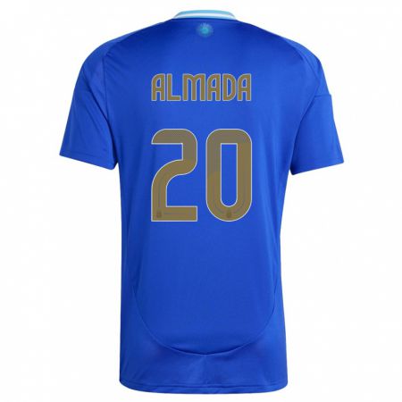 Kandiny Niño Camiseta Argentina Thiago Almada #20 Azul 2ª Equipación 24-26 La Camisa Chile