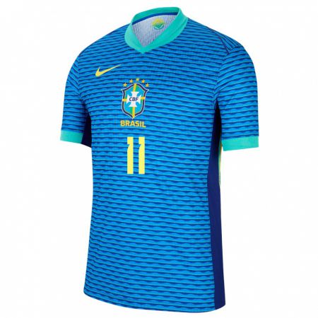 Kandiny Niño Camiseta Brasil Caio #11 Azul 2ª Equipación 24-26 La Camisa Chile