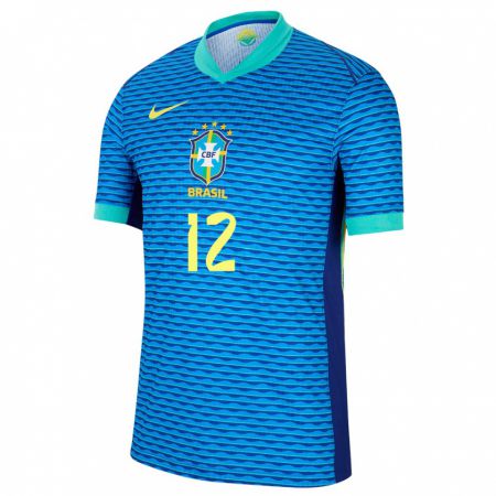 Kandiny Niño Camiseta Brasil Cesar Augusto #12 Azul 2ª Equipación 24-26 La Camisa Chile