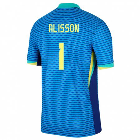 Kandiny Niño Camiseta Brasil Alisson #1 Azul 2ª Equipación 24-26 La Camisa Chile