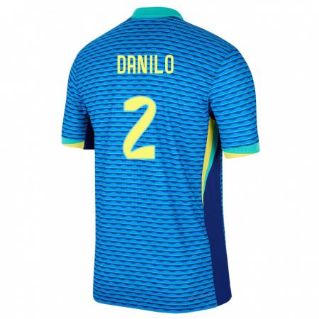 Kandiny Niño Camiseta Brasil Danilo #2 Azul 2ª Equipación 24-26 La Camisa Chile