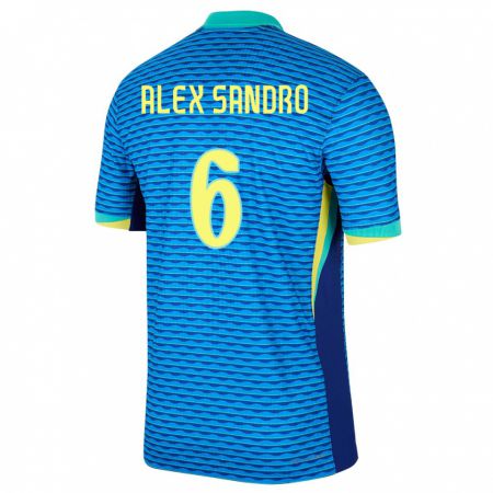 Kandiny Niño Camiseta Brasil Alex Sandro #6 Azul 2ª Equipación 24-26 La Camisa Chile