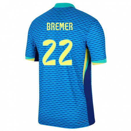 Kandiny Niño Camiseta Brasil Bremer #22 Azul 2ª Equipación 24-26 La Camisa Chile