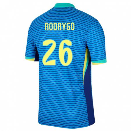 Kandiny Niño Camiseta Brasil Rodrygo #26 Azul 2ª Equipación 24-26 La Camisa Chile