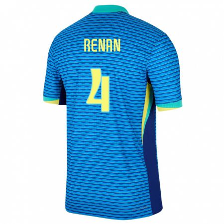 Kandiny Niño Camiseta Brasil Robert Renan #4 Azul 2ª Equipación 24-26 La Camisa Chile