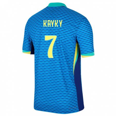 Kandiny Niño Camiseta Brasil Kayky #7 Azul 2ª Equipación 24-26 La Camisa Chile