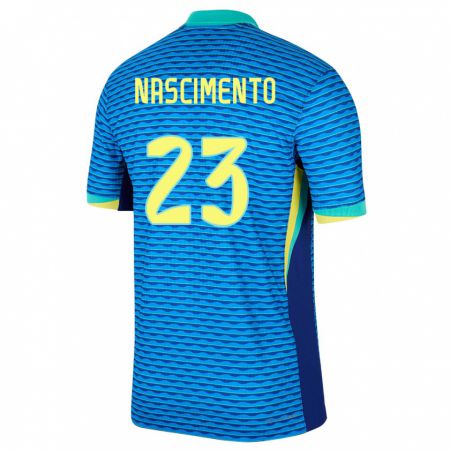 Kandiny Niño Camiseta Brasil Matheus Nascimento #23 Azul 2ª Equipación 24-26 La Camisa Chile