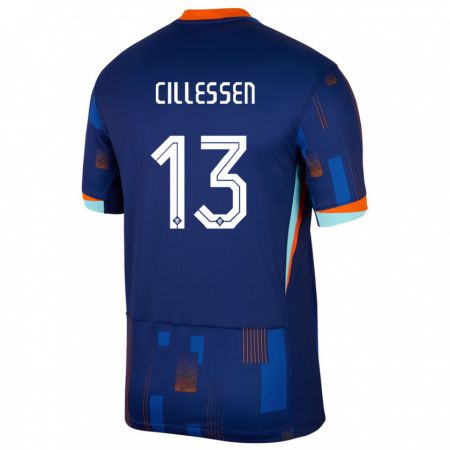 Kandiny Niño Camiseta Países Bajos Jasper Cillessen #13 Azul 2ª Equipación 24-26 La Camisa Chile