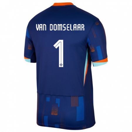 Kandiny Niño Camiseta Países Bajos Daphne Van Domselaar #1 Azul 2ª Equipación 24-26 La Camisa Chile
