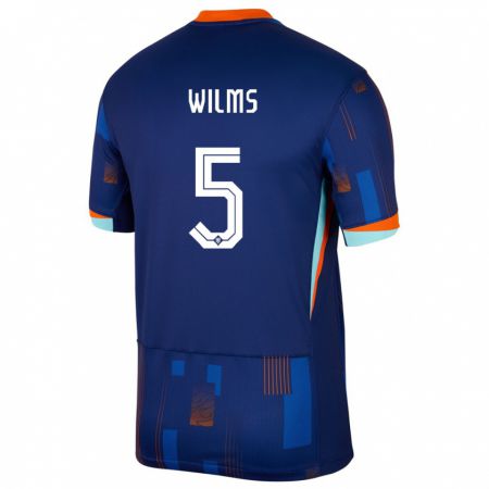 Kandiny Niño Camiseta Países Bajos Lynn Wilms #5 Azul 2ª Equipación 24-26 La Camisa Chile