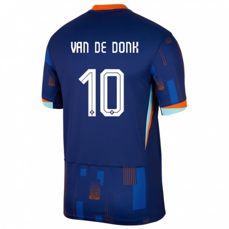 Kandiny Niño Camiseta Países Bajos Danielle Van De Donk #10 Azul 2ª Equipación 24-26 La Camisa Chile