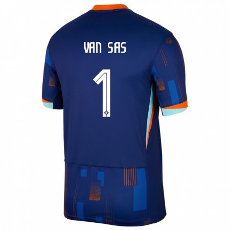 Kandiny Niño Camiseta Países Bajos Mikki Van Sas #1 Azul 2ª Equipación 24-26 La Camisa Chile