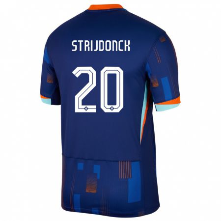 Kandiny Niño Camiseta Países Bajos Bayren Strijdonck #20 Azul 2ª Equipación 24-26 La Camisa Chile