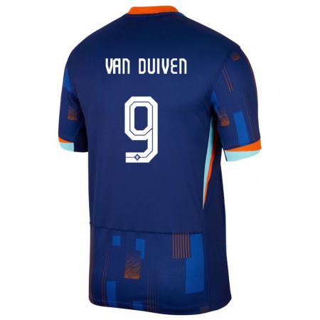 Kandiny Niño Camiseta Países Bajos Jason Van Duiven #9 Azul 2ª Equipación 24-26 La Camisa Chile