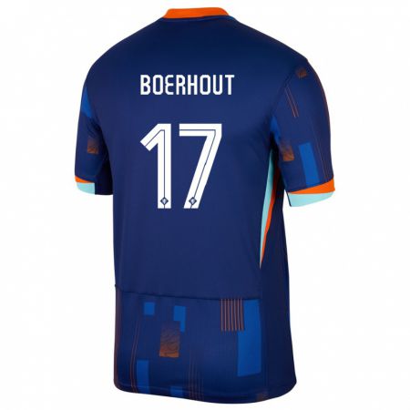 Kandiny Niño Camiseta Países Bajos Yoram Boerhout #17 Azul 2ª Equipación 24-26 La Camisa Chile