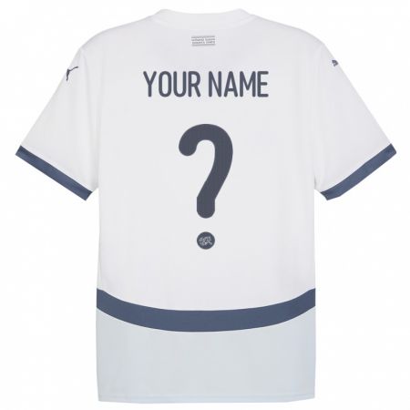 Kandiny Niño Camiseta Suiza Su Nombre #0 Blanco 2ª Equipación 24-26 La Camisa Chile