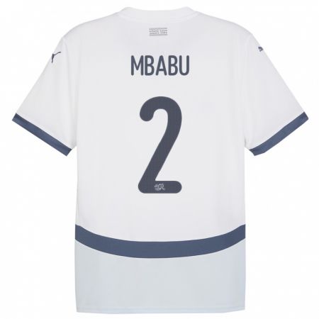 Kandiny Niño Camiseta Suiza Kevin Mbabu #2 Blanco 2ª Equipación 24-26 La Camisa Chile