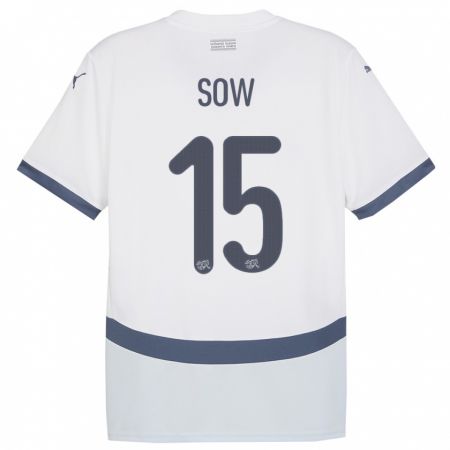 Kandiny Niño Camiseta Suiza Djibril Sow #15 Blanco 2ª Equipación 24-26 La Camisa Chile