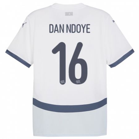 Kandiny Niño Camiseta Suiza Dan Ndoye #16 Blanco 2ª Equipación 24-26 La Camisa Chile