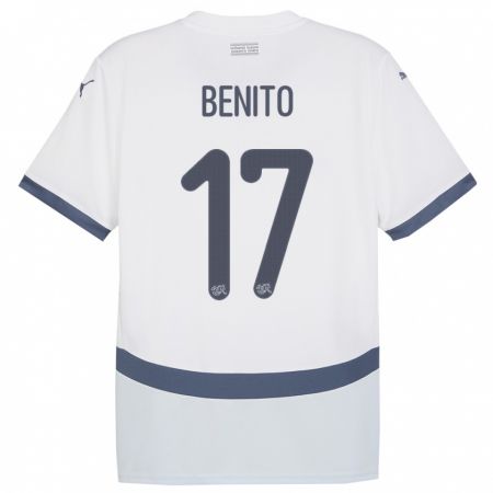 Kandiny Niño Camiseta Suiza Loris Benito #17 Blanco 2ª Equipación 24-26 La Camisa Chile