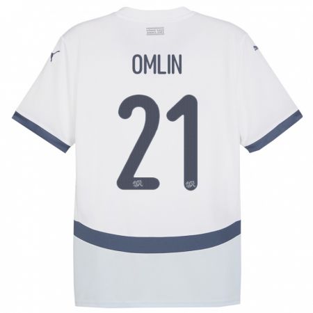 Kandiny Niño Camiseta Suiza Jonas Omlin #21 Blanco 2ª Equipación 24-26 La Camisa Chile