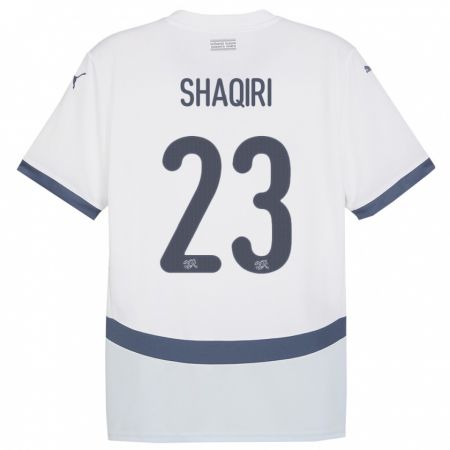 Kandiny Niño Camiseta Suiza Xherdan Shaqiri #23 Blanco 2ª Equipación 24-26 La Camisa Chile